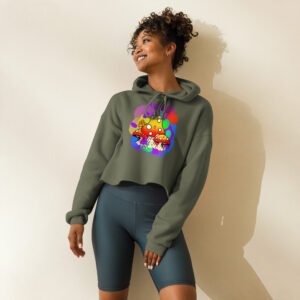 Cute Mushroom Cropped Hoodie